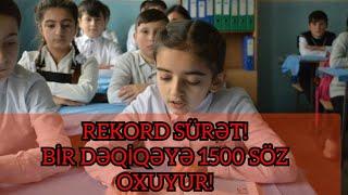 Rekord sürət! Bu qız bir dəqiqəyə 1500 söz, bir saata tam kitabı oxuyur!