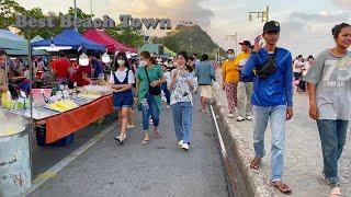 THAI STREET FOOD PARADISE in TOP SMALL BEACH TOWN / Prachuap Khiri Khan Beach Night Market