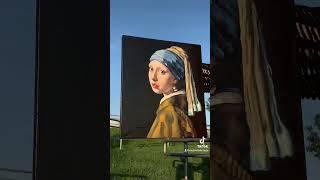 Oil painting inspired by Jan Vermeer's "Girl with a Pearl Earring" #shorts