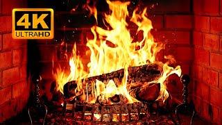  Cozy Fireplace 4K (12 HOURS). Fireplace with Crackling Fire Sounds. Fireplace Burning 4K