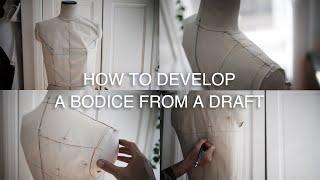 【FashionTutorial02】How to develop a bodice block from a draft【Foundation】