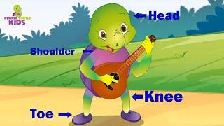 Head Shoulders Knees & Toes | ‪PurpleTurtle Nursery Rhymes & Kids Songs