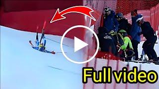 French skier Cyprien Sarrazin crashesheavily in downhill training in Bormio |Cyprien Sarrazin crash