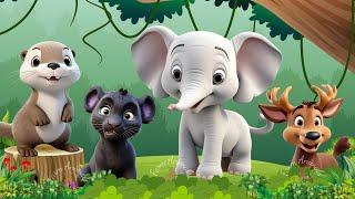 Cute Little Farm Animal Sounds - Otter, Panther, Elephant, Moose - Animal Videos