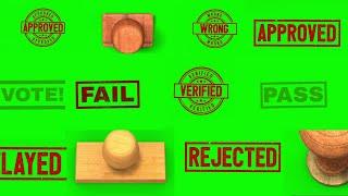 4k Free Green Screen Stamp / Correct, Wrong, Approved, Rejected, Fail, New Stamp Green Screen Video