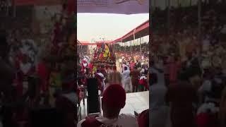 Ife Ndigbo Ji Di Ebube Ijele masquerade performing at Obu Umunri palace during 2020 Igu-Aro Enugwu-U