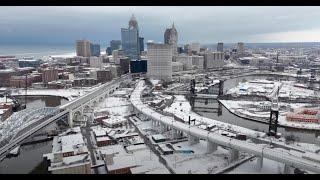 Relaxing Drone Flight Over Snowy City - Lofi Chill Music