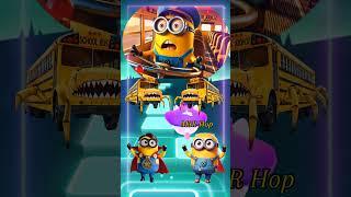 School Bus Eater vs Minions Coffin Dance Cover Tiles Hop #coffindance​ #tileshop​