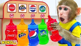 Monkey Koko Eat Rainbow Jelly And Make With Soda Vending Machine | KUDO KOKO CHANNEL