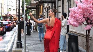 ELITE RUSSIAN YOUTH TODAY. Evening Life in Moscow of stylish people. Walk city tour 4K