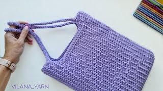 Сумка "Алиса" крючком из полиэфирного шнура Crochet bag tutorial
