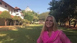 Actress Ekaterina Melnik and yoga tour to India. Kerala, Bangalore Ashram.