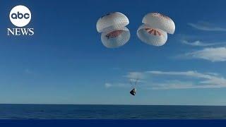 NASA astronauts splash down off Florida coast after 9 months in space