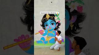 Cute Krishna Drawing by Chalks #harekrishna #drawing #maadhav
