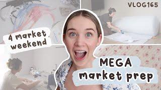 MEGA market prep! sewing makeup bags, scrunchies & bows | small business 4 market weekend VLOG165