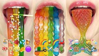 asmr COLORFUL RAINBOW EMOJI FOOD CHALLENGE (RELAXING SATISFYING) 알록달록 무지개 이모지 먹방 모음집 eating sounds