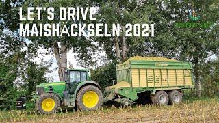 Let's Drive Maissilieren 2021 DAS WIRD ENG!!! Anhäckseln mit John Deere 7430 | Claas Jaguar 960