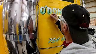 Letting and Pinstriping Timelapse on a Crane