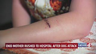 Enid mother rushed to hospital after dog attack