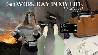 9-5 Work Day In My Life | 5am morning routine, office job, healthy habits + productive work night