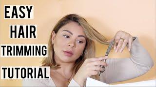 HOW TO TRIM YOUR HAIR / DO A DUSTING TO REMOVE SPLIT ENDS AT HOME | PRO HAIRDRESSER TUTORIAL