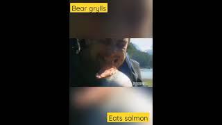 Bear Grylls eats live salmon || #shorts || #survival camp