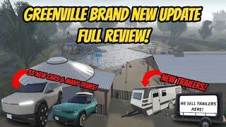 Greenville, Wisc Roblox l HUGE UPDATE CARS, TRAILERS, BUILDINGS - Full Review