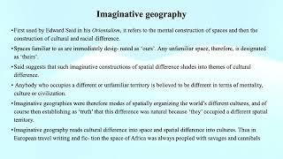 Imaginative Geography (Postcolonial Studies)