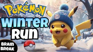 ️ Pokemon Winter Run | Brain Break | Fitness | Exercise | GoNoodle Inspired