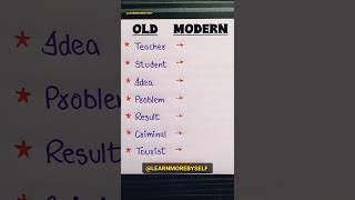 Video - 227 Unique English Old vs Modern English #shorts #ytshorts #learnmorebyself #english #learn