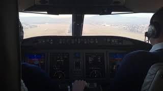 Challenger 605 landing in Graz (Cockpit View)