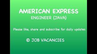 AMERICAN EXPRESS - ENGINEER (JAVA)