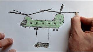 Как нарисовать Военный Вертолет(Ehedov Elnur) Step by Step How to Draw a Military Helicopter