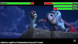Granny vs. Dino Birds with healthbars