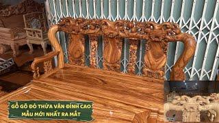 Mẫu Mới Nhất Khuyến Mãi  Bộ Bàn Ghế Minh Quốc Đào Gỗ Gõ Đỏ Phân Khúc Cao Cấp  - Đồ Gỗ Quân Nga