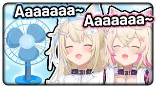 FuwaMoco does the one thing everyone has done with a fan in their childhood 【Hololive EN】