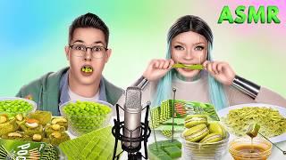 ASMR MUGBANG! Green Food Challenge! Crunchy, Desserts, Chocolate with Matcha!