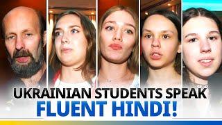 Ukrainian students learning Hindi express their joy upon meeting PM Modi