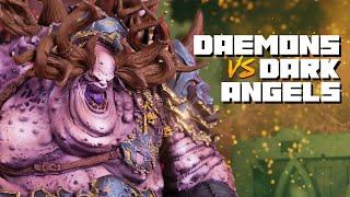 Chaos Daemons vs Dark Angels -  Warhammer 40k 10th Edition Battle Report