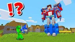 JJ and Mikey in OPTIMUS PRIME Transformers CHALLENGE in Minecraft / Maizen Minecraft