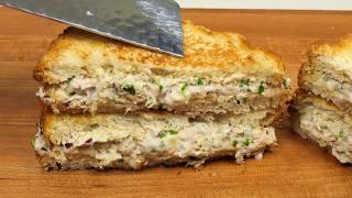 Pan-Toasted Tuna Melt! Do you have Canned Tuna and Bread at Home 