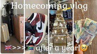 Homecoming Vlog| finally visiting SA  after over a year in the UK!unboxing & much