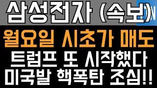 삼성전자 주가전망 - 긴급) 월요일 시초가 매도! 트럼프 또 시작했다! 미국발 핵폭탄 조심!