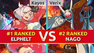 GGST ▰ Kayos (#1 Ranked Elphelt) vs Verix (#2 Ranked Nagoriyuki). High Level Gameplay