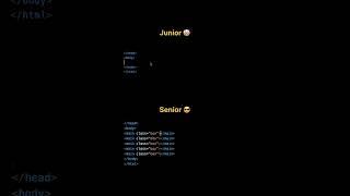 Junior vs Senior Frontend developer  programming JavaScript  html css coding #shorts #coding