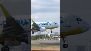 CEBU PACIFIC A320-200 landing at Manila Airport #shorts #aviation #plane #a320 #landing #manila