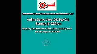#o3technologies #Oracle Fusion Cloud Financials Functional Free Demo#