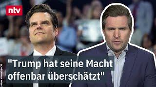 Fritz über Gaetz-Rückzug: "Trump hat seine Macht offenbar überschätzt" | ntv