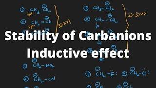 GOC- STABILITY OF CARBANION EXPLAINED, APPLICATIONS OF INDUCTIVE EFFECT, ELECTRON DISPLACEMENT ||