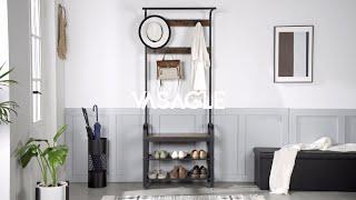 Industrial Coat Rack with Bench for Entryway, Home Improvement, Home Furniture - UHSR40B - VASAGLE